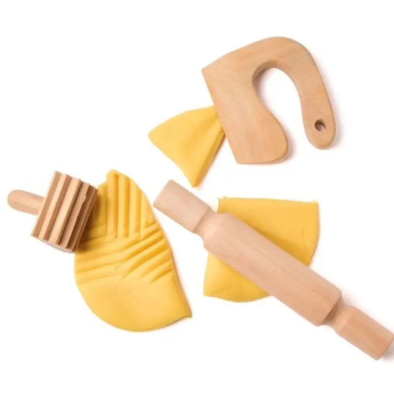 Wooden Eco-Dough Modeling Tools Set 1
