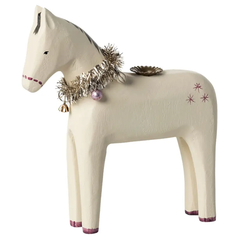 Wooden Horse Candle Holder – Rustic Tabletop Decor 1
