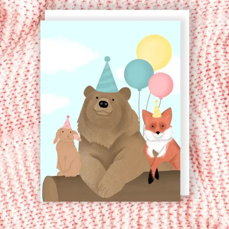 Woodland Animal-Themed Birthday Card 1