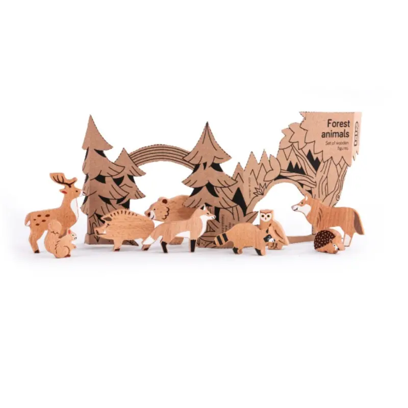 Woodland Creature Figurine Set – Forest Animal Toy Box 1
